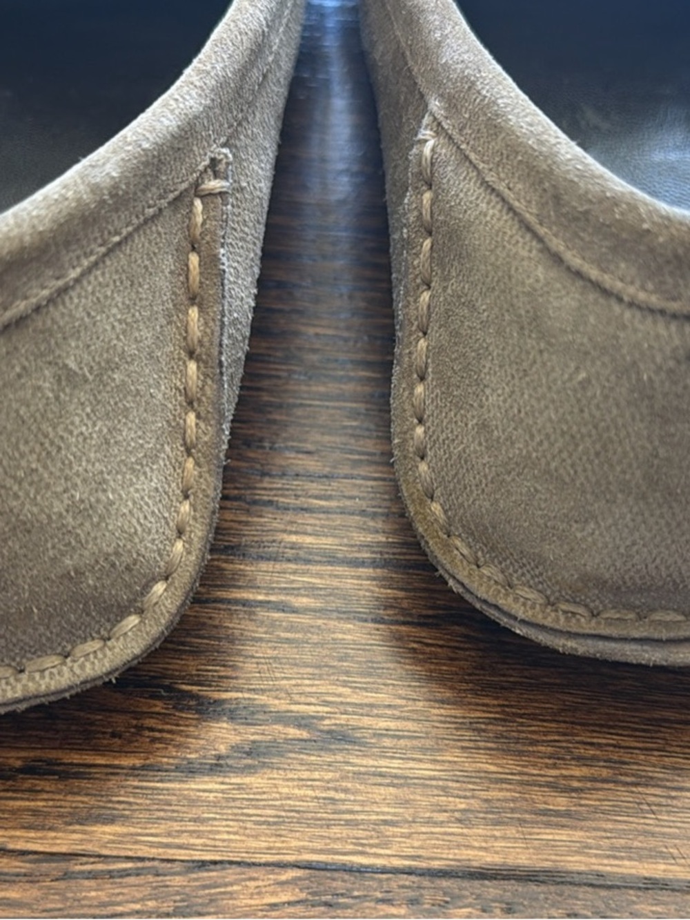 Gucci Beige Suede Horsebit Loafers with Red & Green Web ~ Size 6.5 - Picture 11 of 12